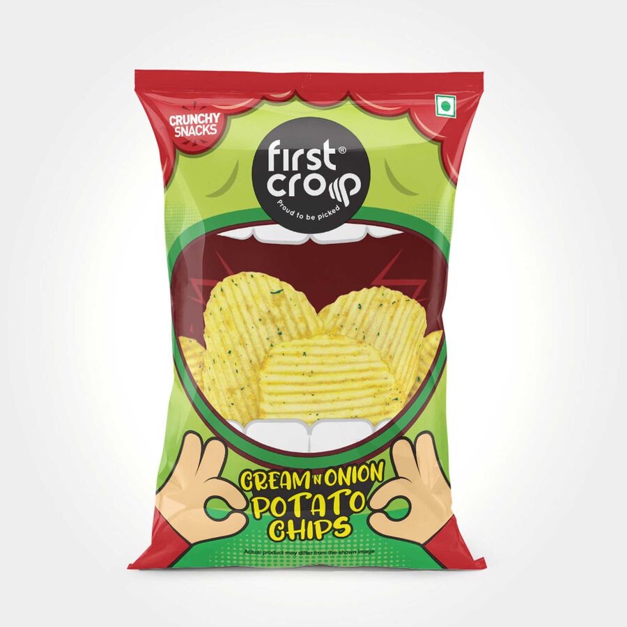 Cream & Onion Potato Chips, , large image number null