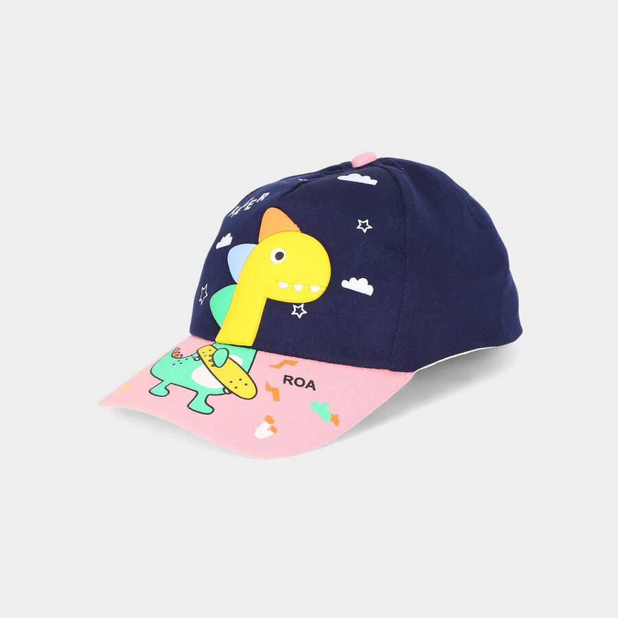 Kid's Navy Blue Fabric Caps, , large
