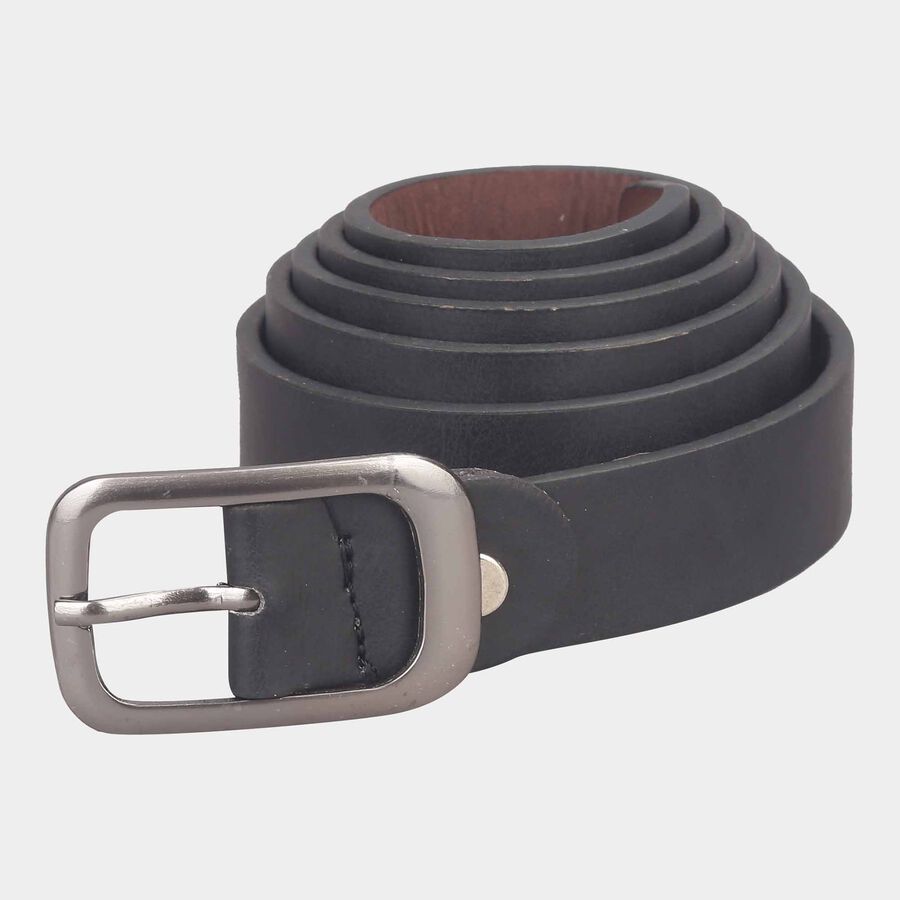 Women's Black Polyurethane Belt, , large image number null