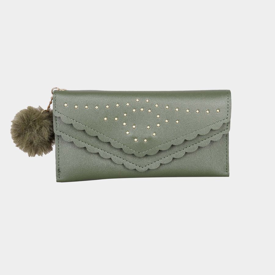 Women's Polyurethane Envelope/Zipper Hand Pouch, , large image number null