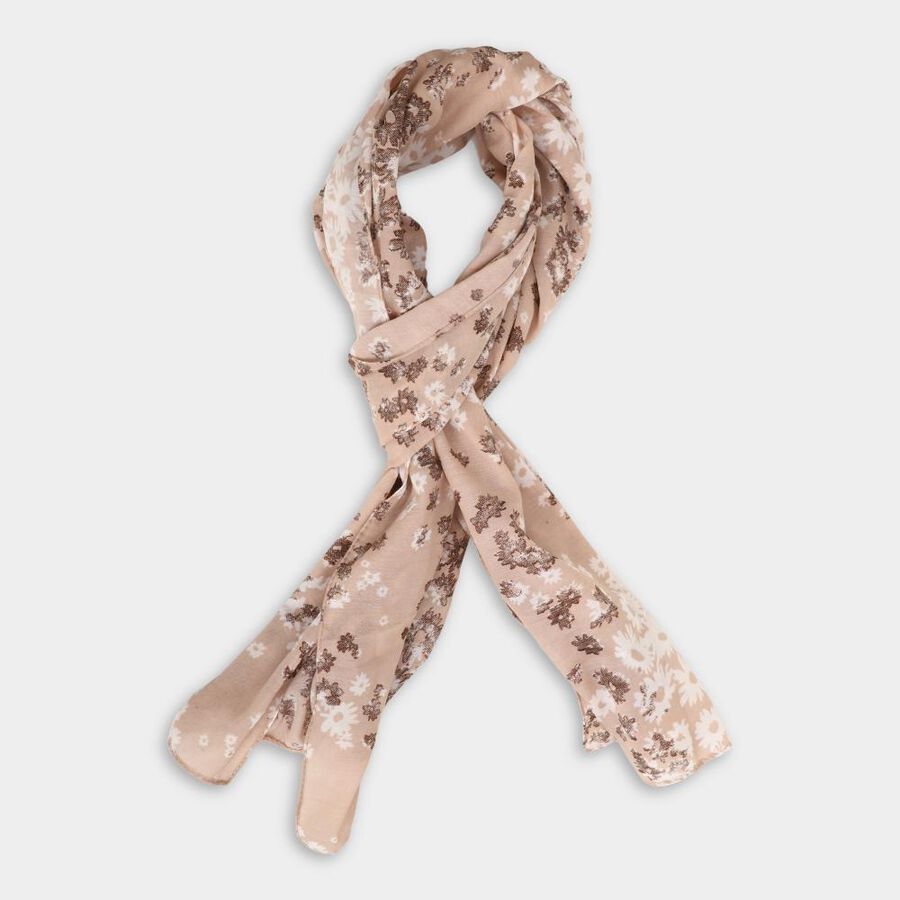 Women's Beige Viscose Scarf, , large image number null