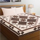 120 GSM Brown Microfiber Double Bedsheet With Pillow Cover, , small image number null