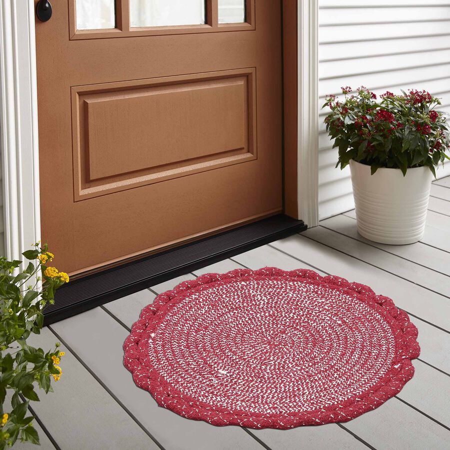 Maroon Polyester Cotton Door Mat, , large image number null