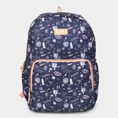 Women's Blue Polyester Backpack