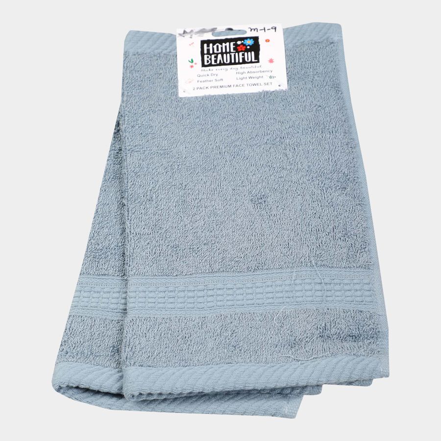 High Absorption Bamboo Cotton Face Towel, Set of 2, 500 GSM, 30 X 30 cm, , large image number null