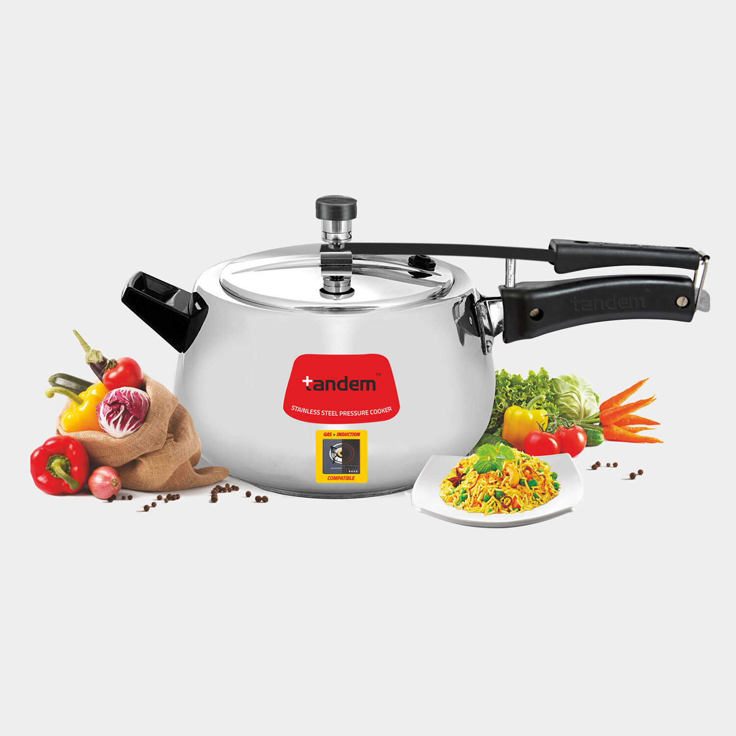 Tandem induction deals cooker