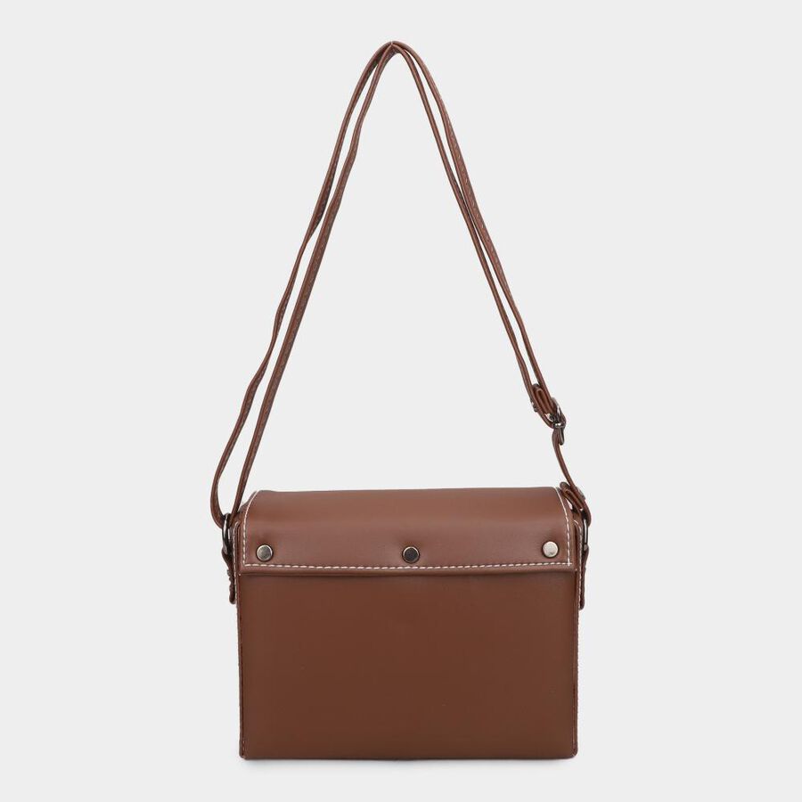 Women Brown Polyurethane Handbag, , large image number null