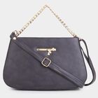 Women's Grey Polyurethane Sling Bag, , small image number null