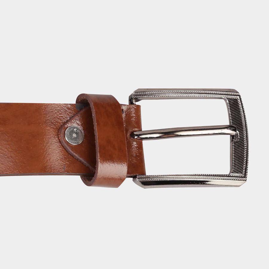 Men's Brown Leather Casual Belt, , large image number null
