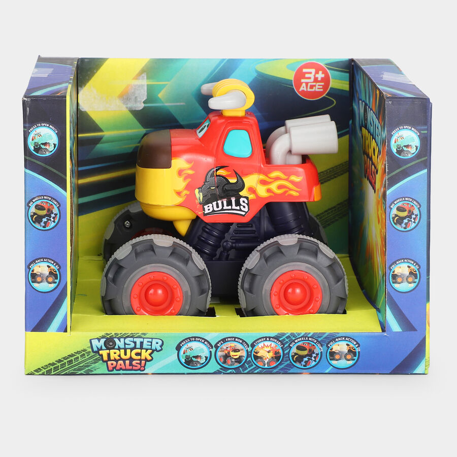 kid's Friction Powered Bull Monster Truck Toy, , large