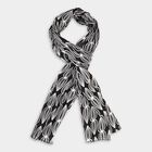 Women's Black Viscose Scarf, , small image number null