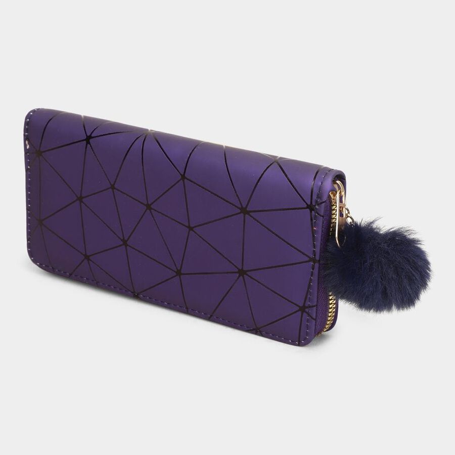 Women's Purple Polyurethane Long Wallet, , large image number null