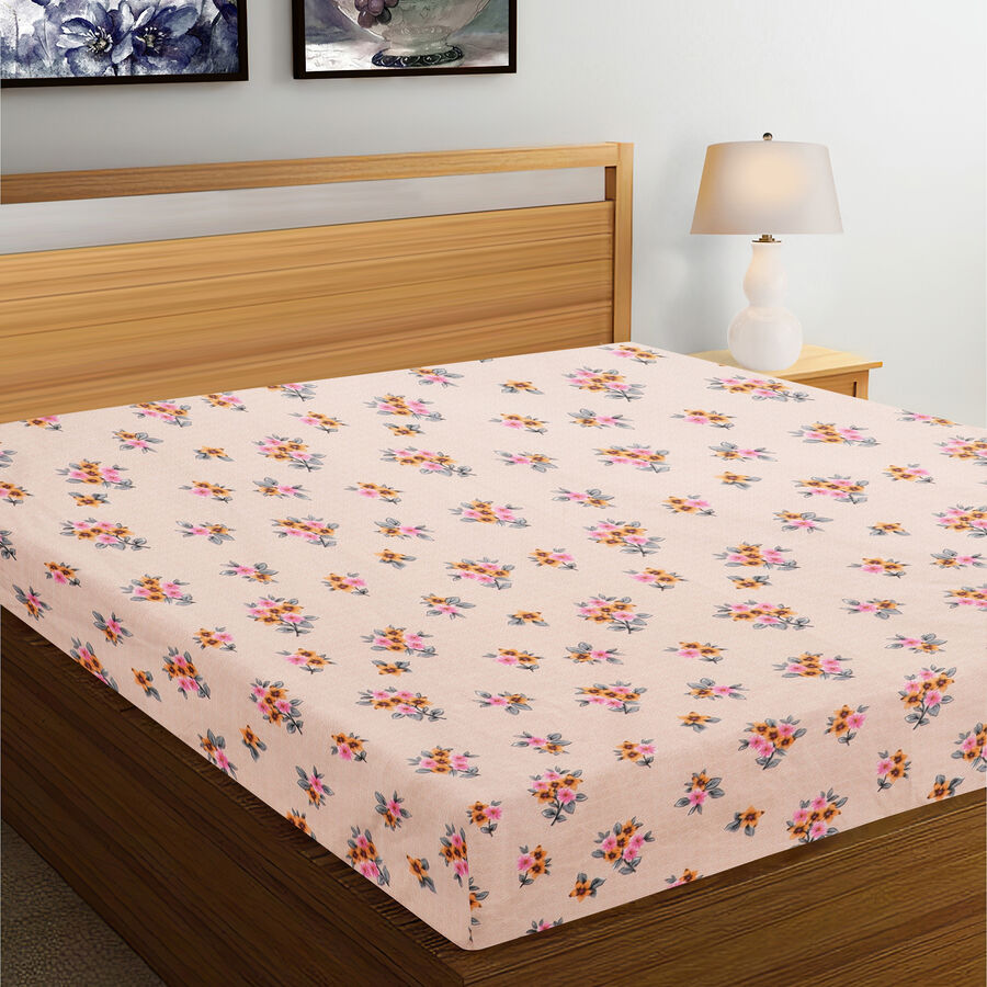 120 GSM Pink Polyester Double Bedsheet, , large image number null