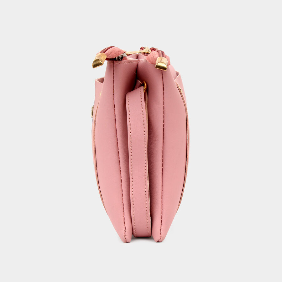 Women Plain Pink Sling Bag, , large image number null
