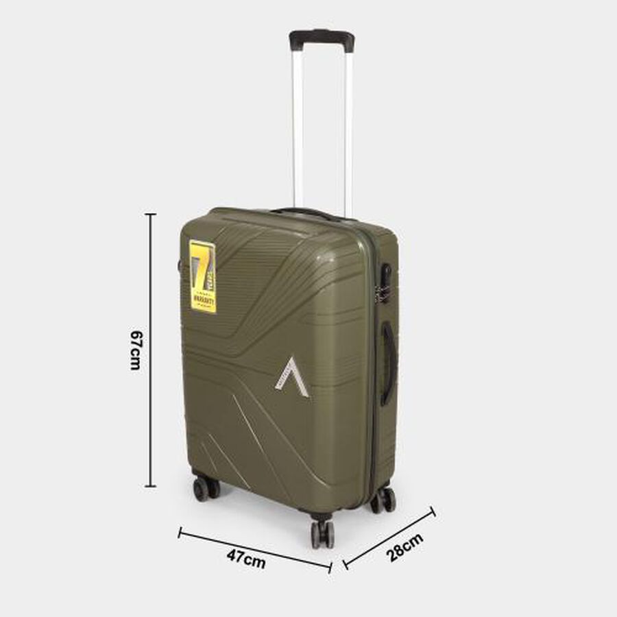 8-Wheel Green Polypropylene Hard Case Trolley, Small + Medium + Large, , large image number null