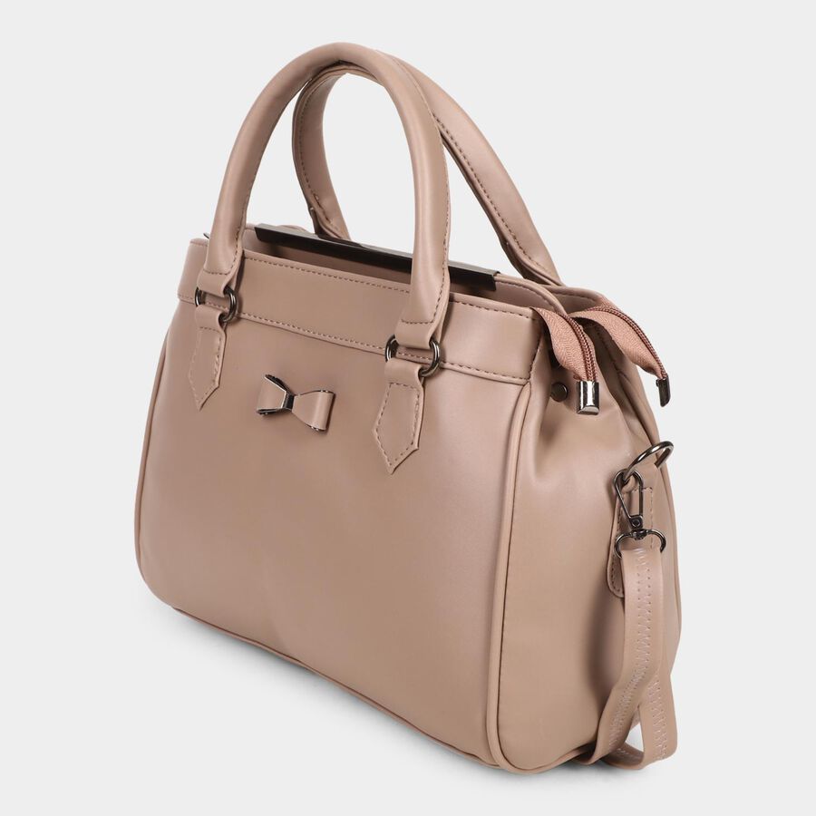 Women's Peach Polyurethane Tote Bag, , large image number null