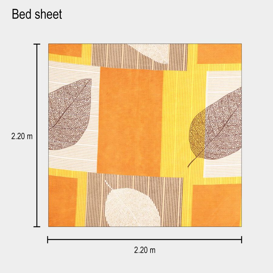 Brown Microfiber Double Bedsheet with Pillow Cover, , large