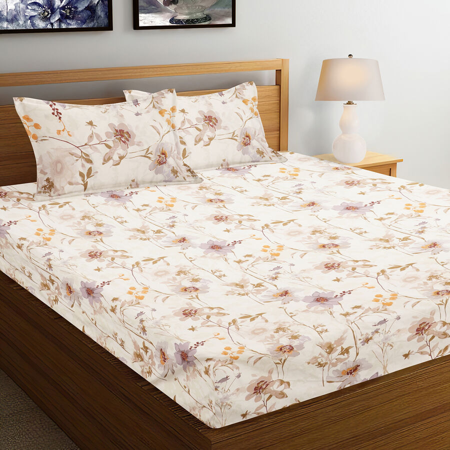 120 GSM White Polyester Double Bedsheet, , large image number null