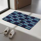 Blue Polyester Cotton Door Mat, , small