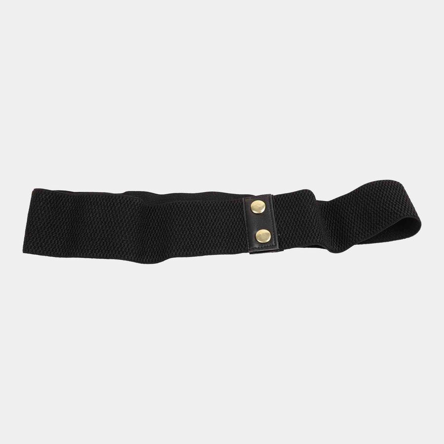 Women's Black Polyurethane Belt, , large image number null
