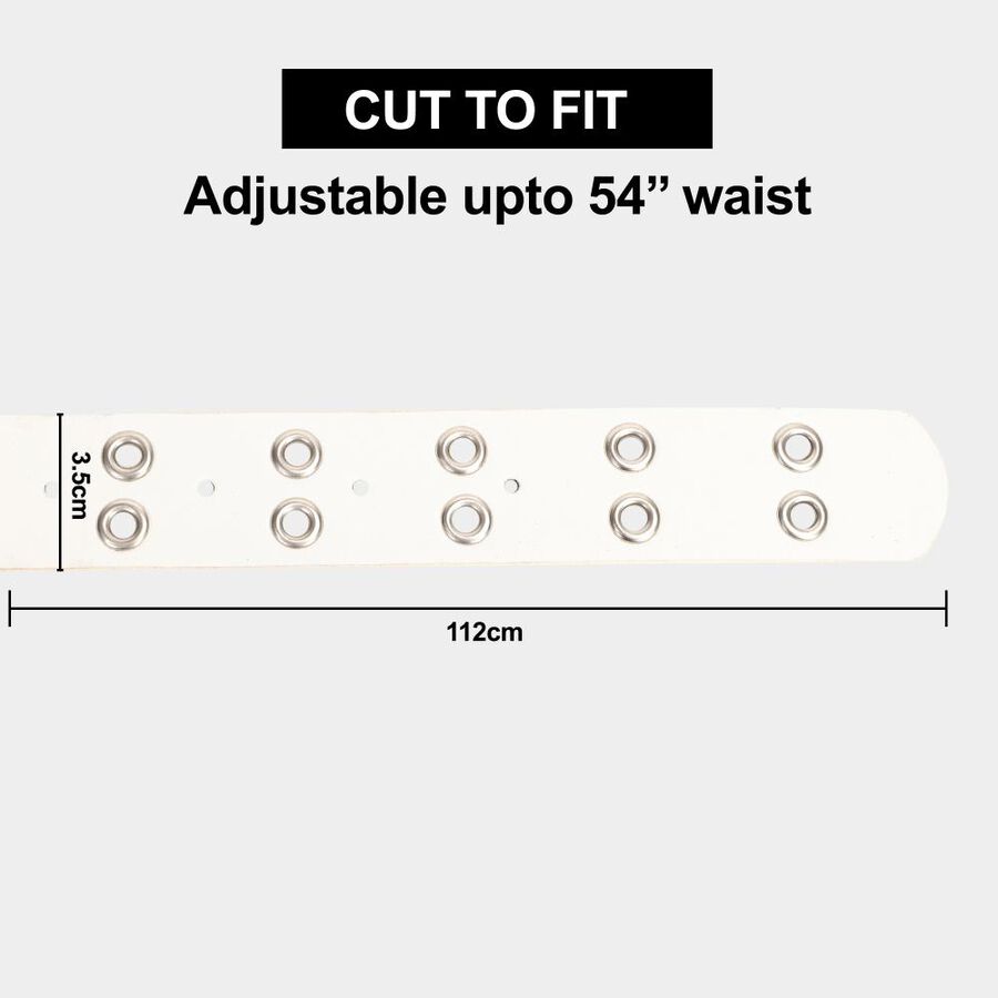 Women's White Polyurethane Belt, , large image number null