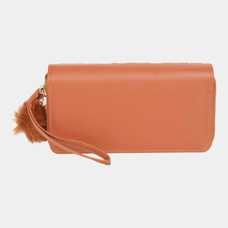 Women's Polyurethane Zipper Hand Pouch, , large image number null