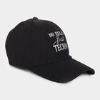 Men's Black Fabric Cap, , small