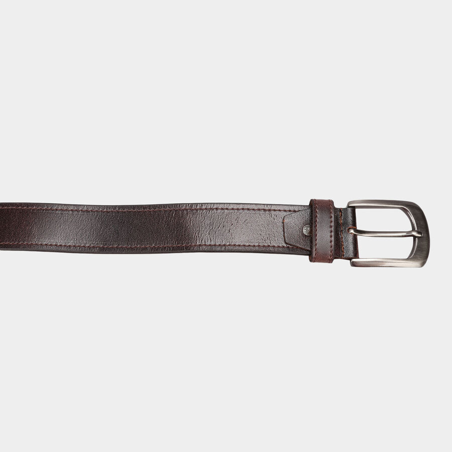 Men's Leather Casual Belt, Size 36, Textured, , large image number null