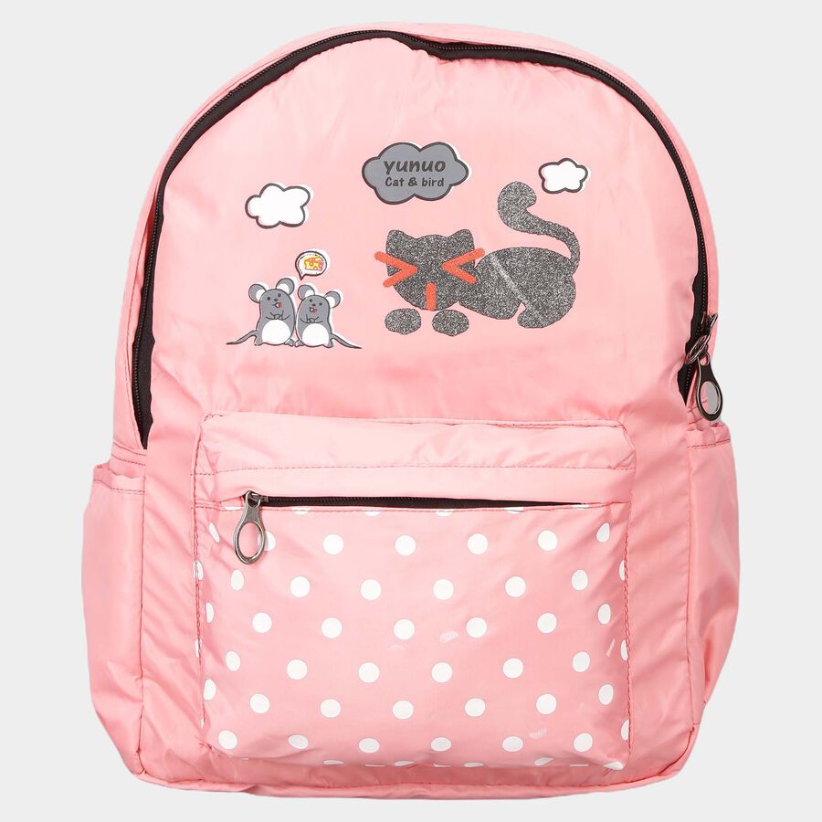 Women's Peach Polyurethane Backpack, , large image number null