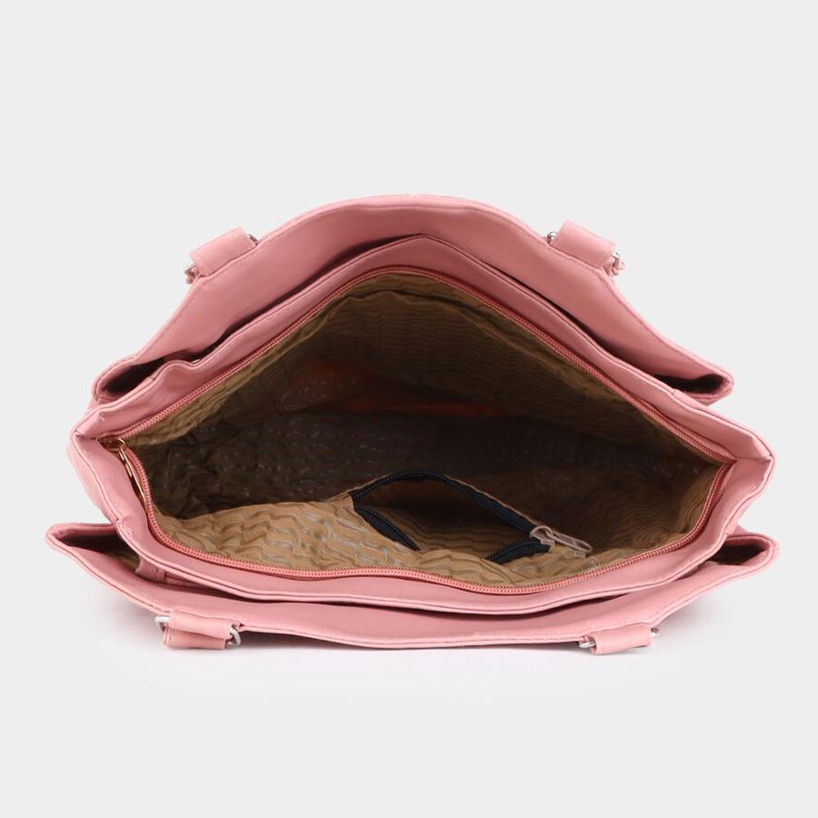 Women's Pink Polyurethane Hand Bag, , large image number null