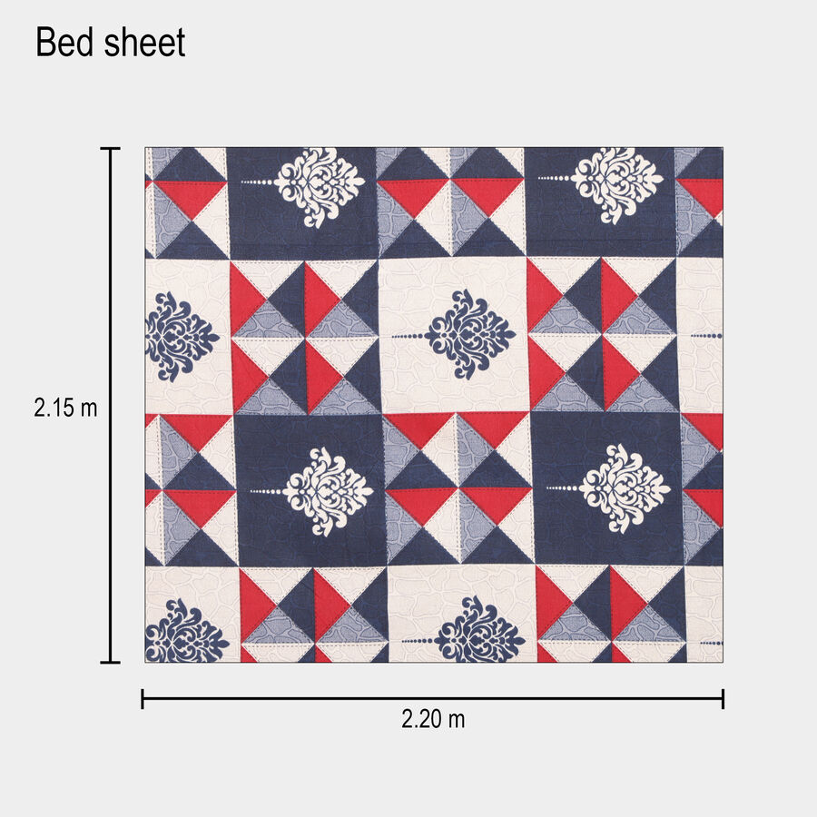 120 GSM Multicolour Polyester Double Bedsheet, , large image number null