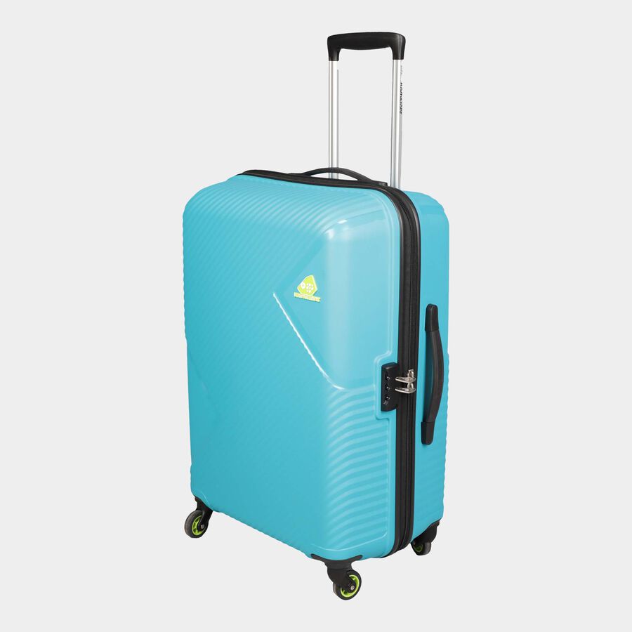 4-Wheel Blue Polypropylene Hard Case Trolley, Medium, , large image number null