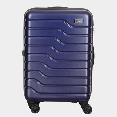 8-Wheel Dark Blue Polypropylene Hard Case Trolley, Medium