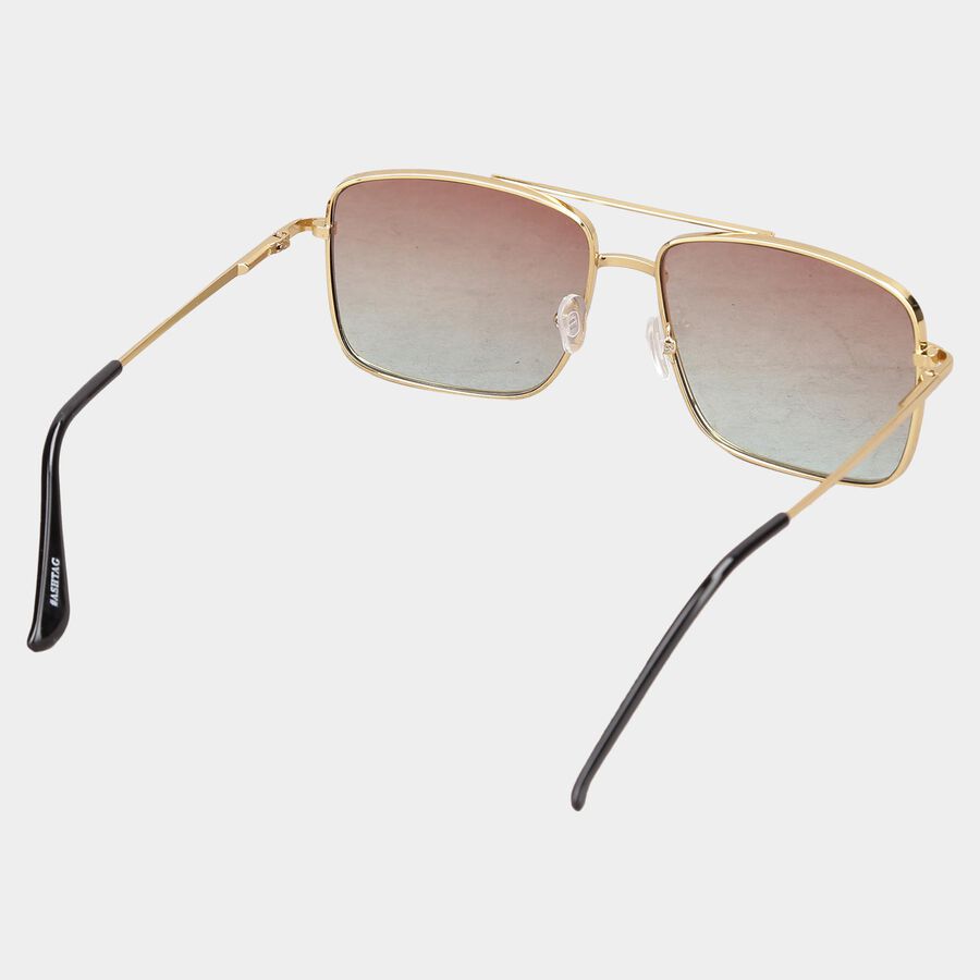 Men's Metal Gradient Rectangle Sunglasses, , large image number null