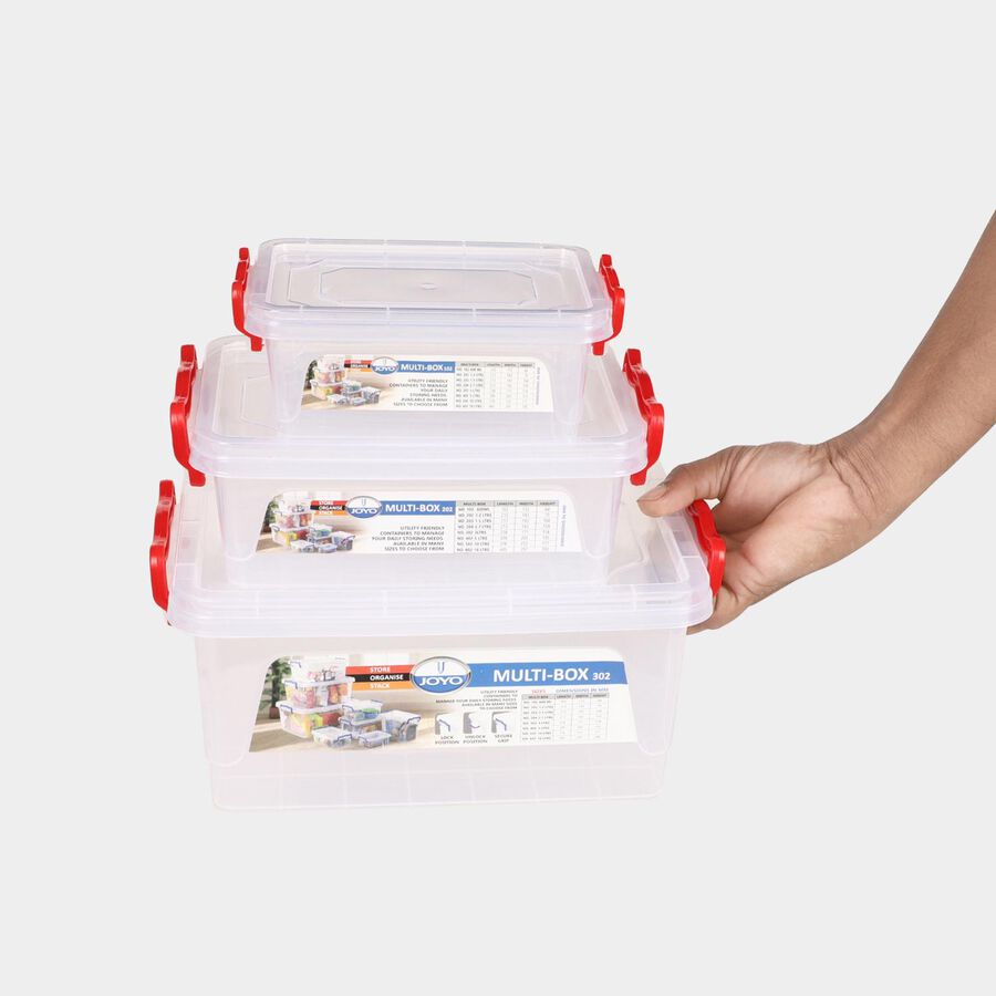 Transparent Plastic Container Set of  3, , large image number null
