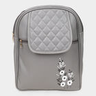 Women's Grey Polyurethane Backpack, , small image number null