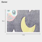 Grey Owl and Moon Printed Single Blanket, , small