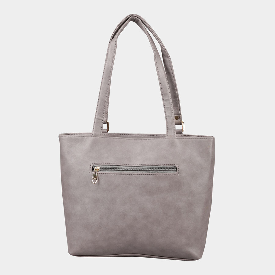 Women's Grey Polyurethane Tote Bag, , large image number null