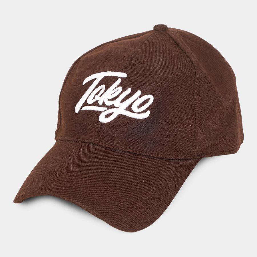 Men's Brown Cotton Cap, , large