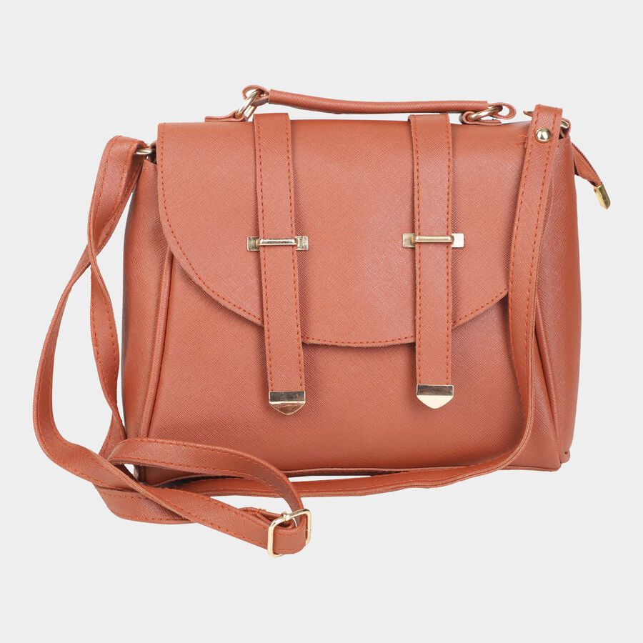 Women's Polyurethane Envelope/Zipper Sling Bag, , large image number null