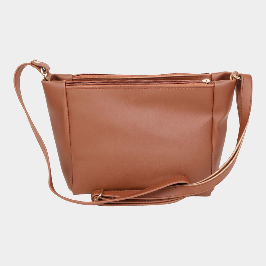 Women's Polyurethane Envelope/Zipper Sling Bag, , large image number null