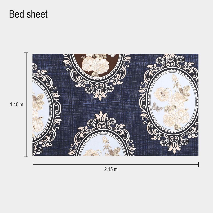Dark Blue Microfiber Single Bedsheet, , large image number null
