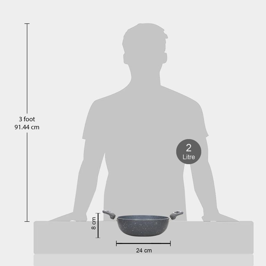 2 L Non-Stick Kadhai, 24 cm Dia., Induction Compatible, , large image number null