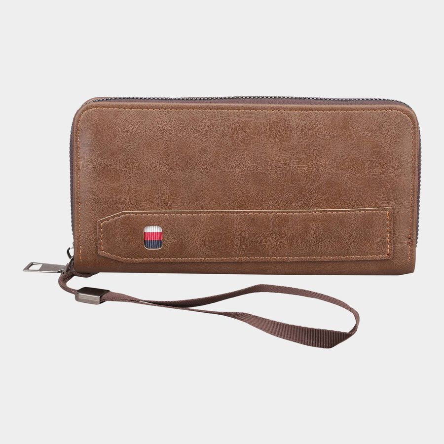 Women's Brown Polyurethane Hand Pouch, , large image number null