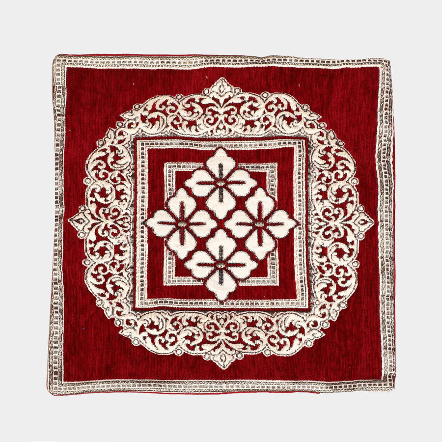 Maroon Polyester Cushion Cover, , large image number null