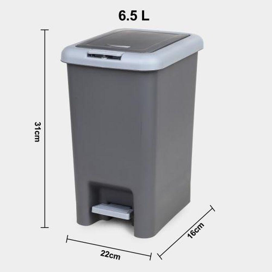 6.5 लीटर प्लास्टिक डस्ट बिन, डुअल ओपन बिन, , large image number null