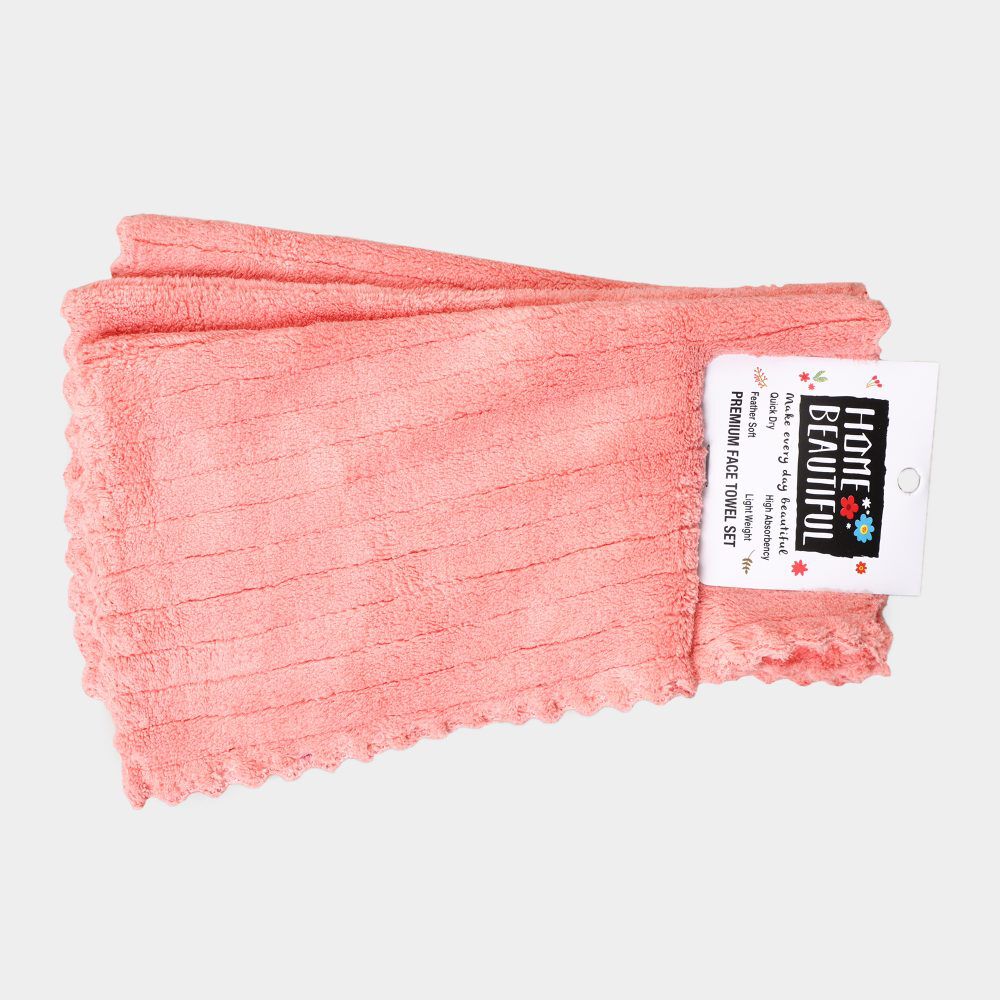 Home Beautiful                         270 GSM Coral Microfiber Face Towel