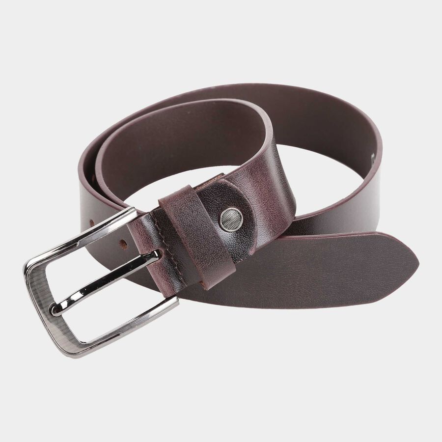 Men's Brown Leather Casual Belt, , large image number null