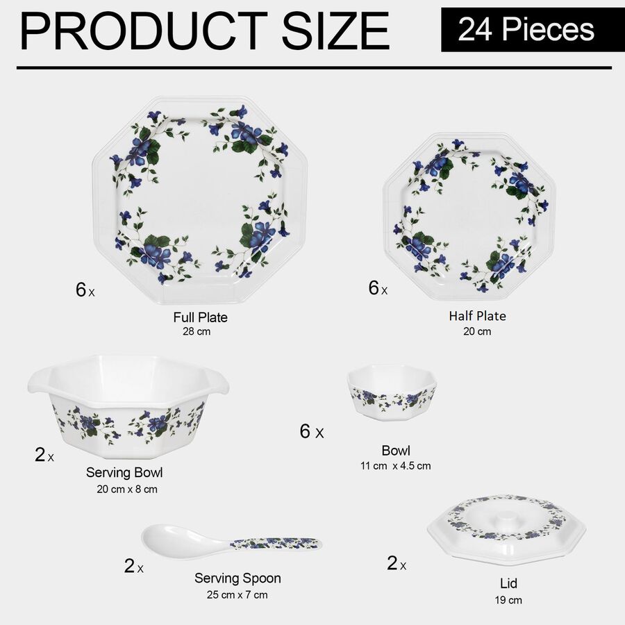 Melamine Dinner Set 24 Pcs, , large image number null