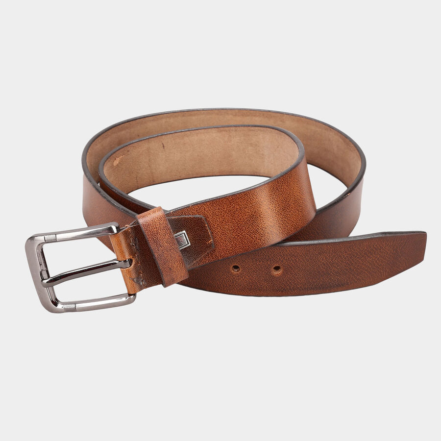 Men's Leather Casual Belt, Size 40, Smooth/Plain, , large image number null